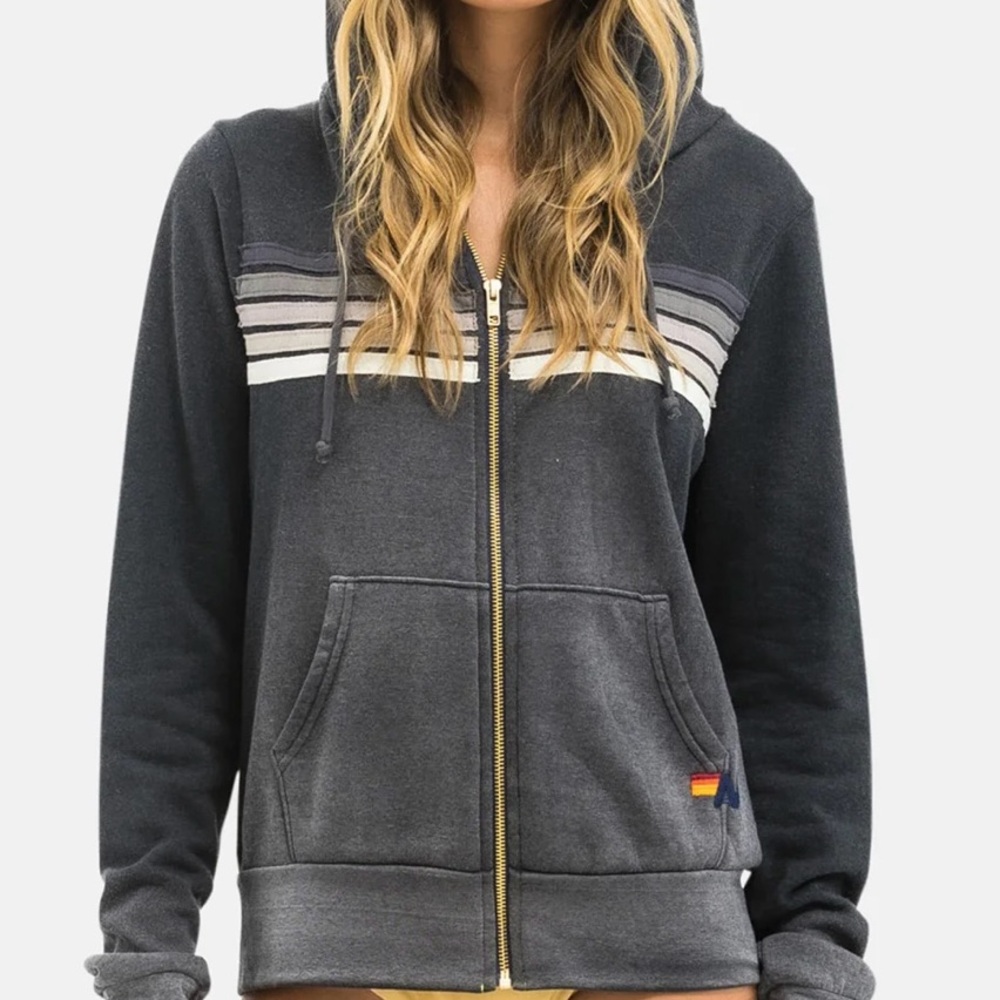 Aviator Nation Ombré Grey Zip Up